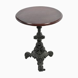 Round Bistro Table with Cast Iron Base