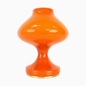 Orangefarbene Glas Tischlampe, 1970er