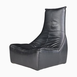 The Rock Lounge Chair in Black Leather by Gerard van den Berg for Montis, 1970s