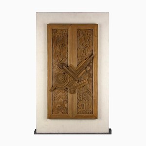 Leo Guida, The Big Door 3, caoba con relieve, 1986