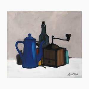 Enotrio Pugliese, Still Life with Grinder, Tempera, Mid-20th Century