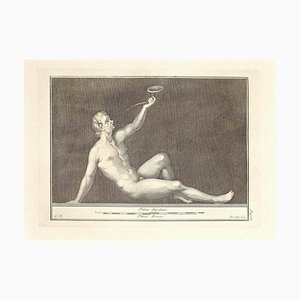 Giovanni Elia Morghen, Ancient Roman Fresco Herculaneum, Original Etching, 18th Century