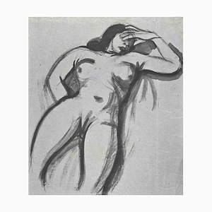 Jean Delpech, Nude, Original Watercolour, Mid-20th Century