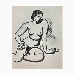Jean Delpech, Nude, Original Watercolour, Mid-20th Century