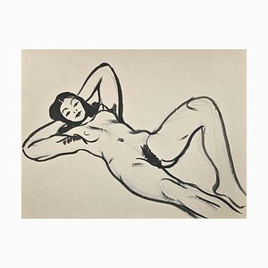 Jean Delpech, Nude, Original Watercolour, Mid-20th Century