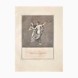 Guglielmo Morghen, antico affresco romano, acquaforte originale, XVIII secolo