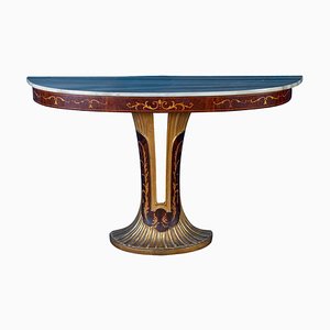Art Deco Oval Console Table, Italy, 1940s