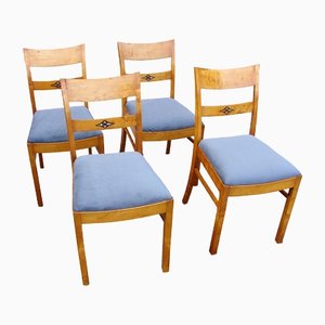 Art Deco Dining Chairs, 1940s, Set of 4