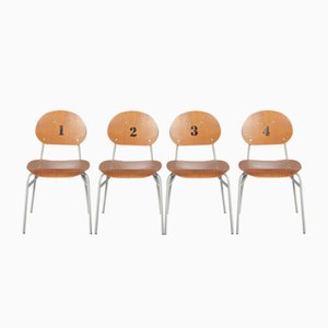 Chaises d'École pour Enfant Mid-Century, Tchécoslovaquie, Set de 4, 1970s