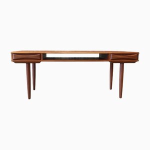 Danish Coffee Table in Teak with Drawers and Magazine Rack by Niels Bach, 1960s