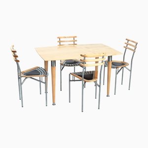Postmodern Swiss Dining Table and Chairs from Zumsteg, Set of 5