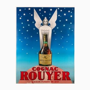 Poster pubblicitario vintage di Cognac Rouyer, Francia, 1945