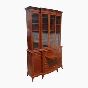 Antique Breakfront Bookcase in Mahogany, 1890s