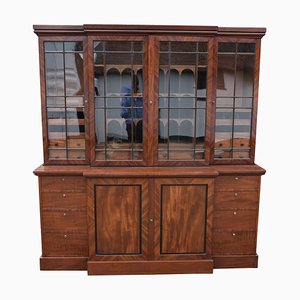 Antique George III Breakfront Bookcase in Mahogany