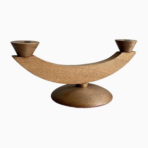 Candelabro de madera modernista Mid-Century