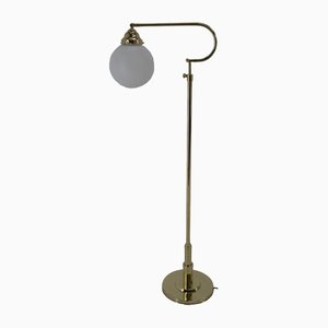Art Deco Brass Adjustable Height Floor Lamp, 1920s