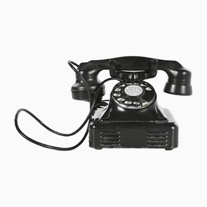 Schwarzes Telefon aus Bakelit, 1940er