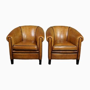 Sheep Leather Model York Club Armchair from Lounge Atelier, Set of 2