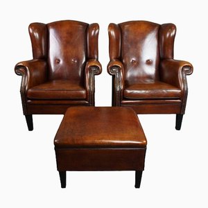 Sheep Leather Armchairs from Lounge Atelier, Set of 3