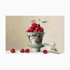 Zhang Wei Guang, Cerises sur Table, Peinture à l'Huile, 2007