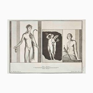 Giovanni Elia Morghen, Ancient Roman Fresco Herculaneum, Etching, 18th Century