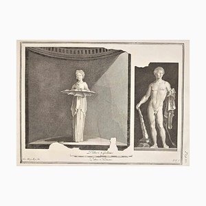 Giovanni Elia Morghen, Ancient Roman Fresco Herculaneum, Etching, 18th Century