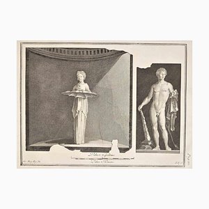 Giovanni Elia Morghen, Fresco Herculaneum romano antiguo, aguafuerte, siglo XVIII