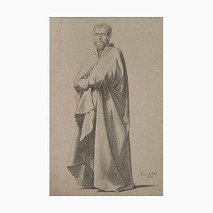 Louis Georges Brillouin, Portrait of Man, Drawing in Pencil, 19th Century