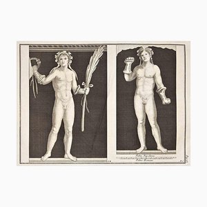 Giovanni Morghen, antico affresco romano, acquaforte, XVIII secolo