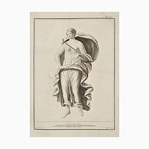 Vincenzo Campana, Ancient Roman Fresco Herculaneum, Etching, 18th Century