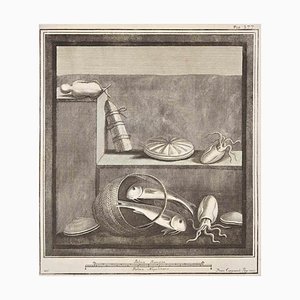 Francesco Cepparoli, Ancient Roman Fresco Herculaneum, Etching, 18th Century