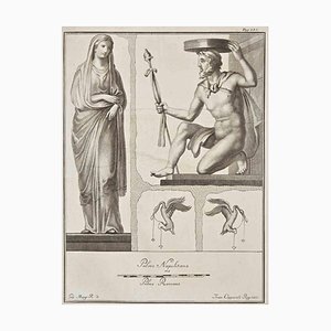 Giovanni Elia Morghen, Antike Römische Fresco Herculaneum, Radierung, 18. Jh