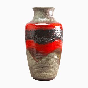 Rote Fat Lava Drip-Glaze Vase von Carstens Tonnieshof, Deutschland, 1962