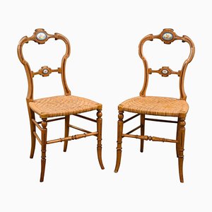 19th Century Victorian Walnut Salon Chairs, 1860s, Set of 2