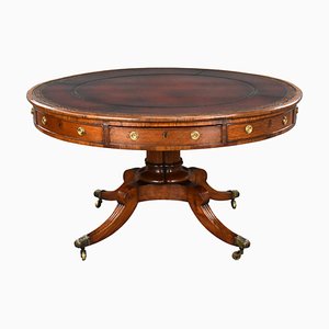 19th Century English William IV Oak Drum Table, 1830s