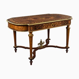 19th Century French Napoleon III Marquetry Centre Table, 1860s