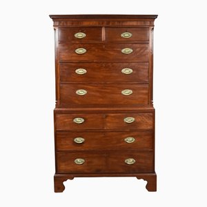 19th Century English George III Mahogany Chest on Chest, 1800s