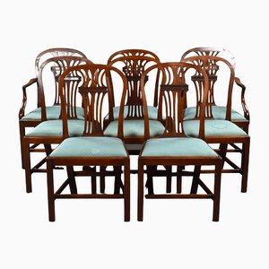 20th Century English Georgian Style Dining Chairs, 1900s, Set of 8