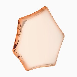Espejo de pared escultural Tafla C6 en dorado rosa de Zieta