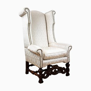 19th Century Carolean Style Wing Back Armchair