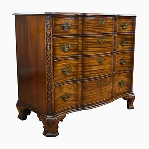 George III Style Waring and Gillow Mahogany Serpentine Chest of Drawers