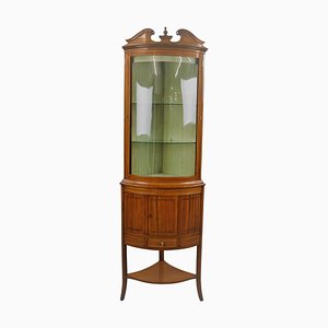 19th Century Satinwood Corner Display Cabinet