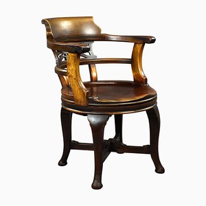 Edwardian English Mahogany Desk Chair