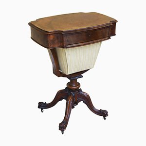 19th Century Victorian Burr Walnut Work Table