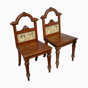 19th Century Victorian Oak Hall Chairs