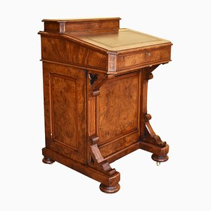 19th Century Victorian English Burr Walnut Davenport