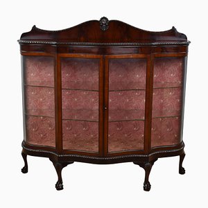 Mahogany Serpentine Front Display Cabinet, 1920s