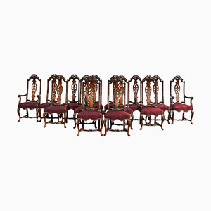 20th Century Queen Anne Style English Dining Chairs, Set of 14