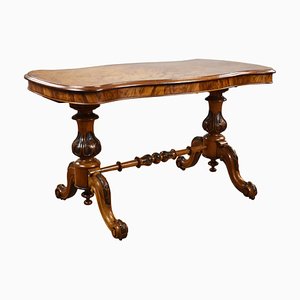 19th Century Victorian English Burr Walnut Table