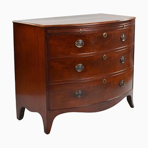 19th Century English Regency Mahogany Bow Front Chest of Drawers